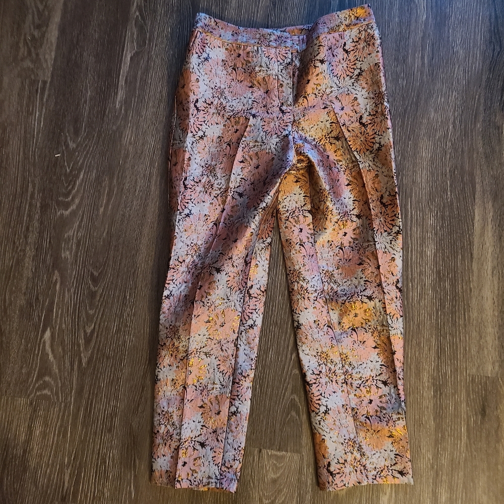Asos Floral Jacquard Ankle Pants